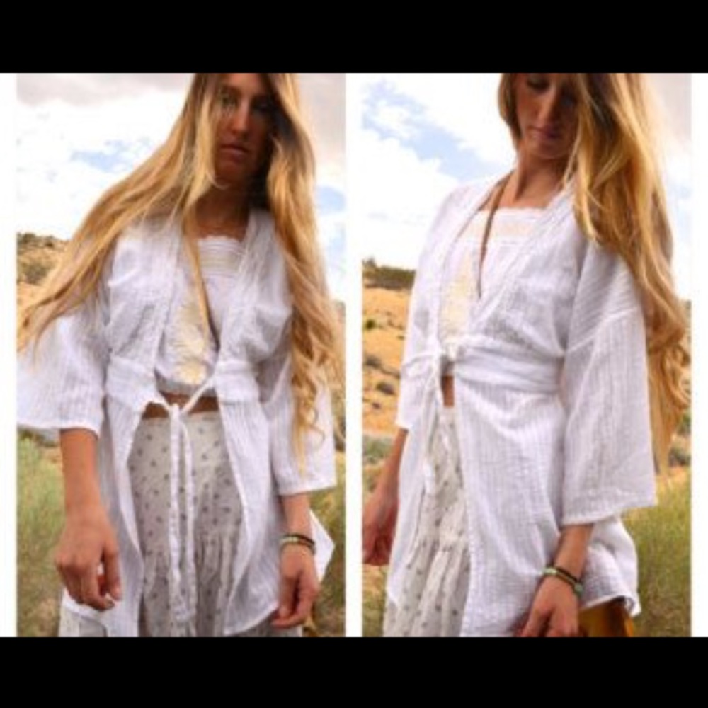 Elan White Boho Lace Swimsuit Cover-up